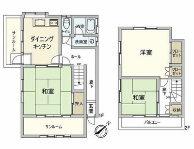保土ケ谷区桜ケ丘にある中古物件の間取り