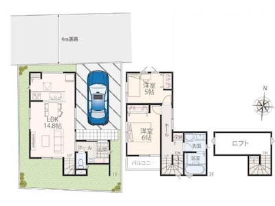 青葉区元石川町にある新築物件間取り