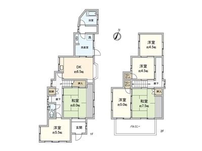 鶴見区馬場にある中古物件間取り